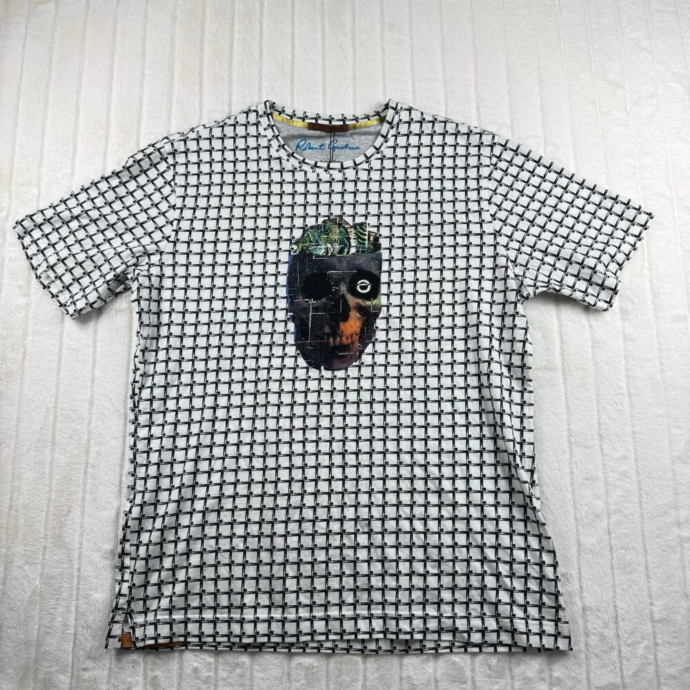 Robert Graham Multicolor Geometric Print "Mind Blown" T-Shirt Men M NWT Defect*